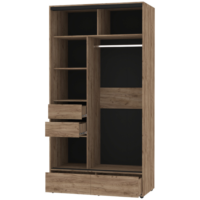 Шкафы-купе 2-х дверные, Шкаф-купе 2-дв  MOD 1200 зеркало/лдсп  (в2390*ш1232*г620)