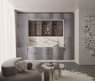 Кухонный гарнитур Регина Белый/Роял Графит 3,2 м