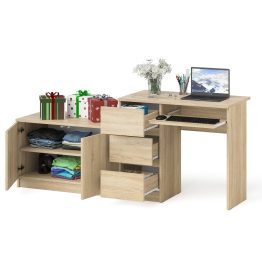 Компьютерный стол три ящика слева с тумбой 900 Мори