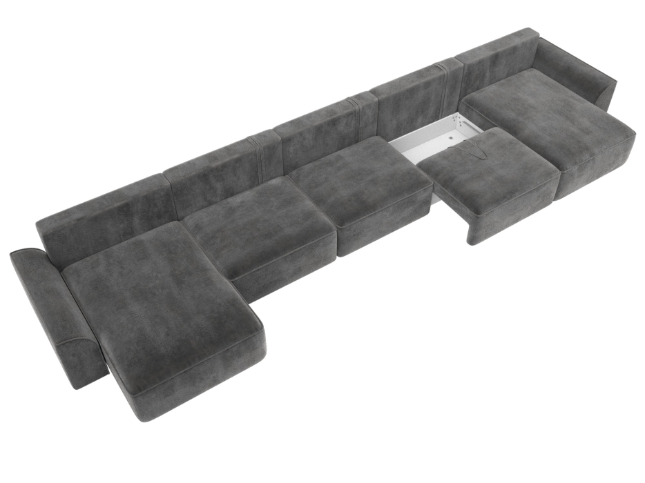 Диваны еврокнижки, Диван П-образный Лига-048 НПБ МегаЛонг, велюр TOWER