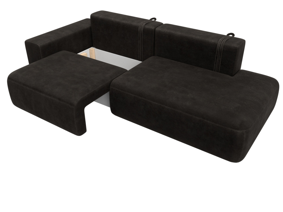 Диваны еврокнижки, Диван прямой Лига-036 НПБ Модерн подлокотник слева, велюр BRUT