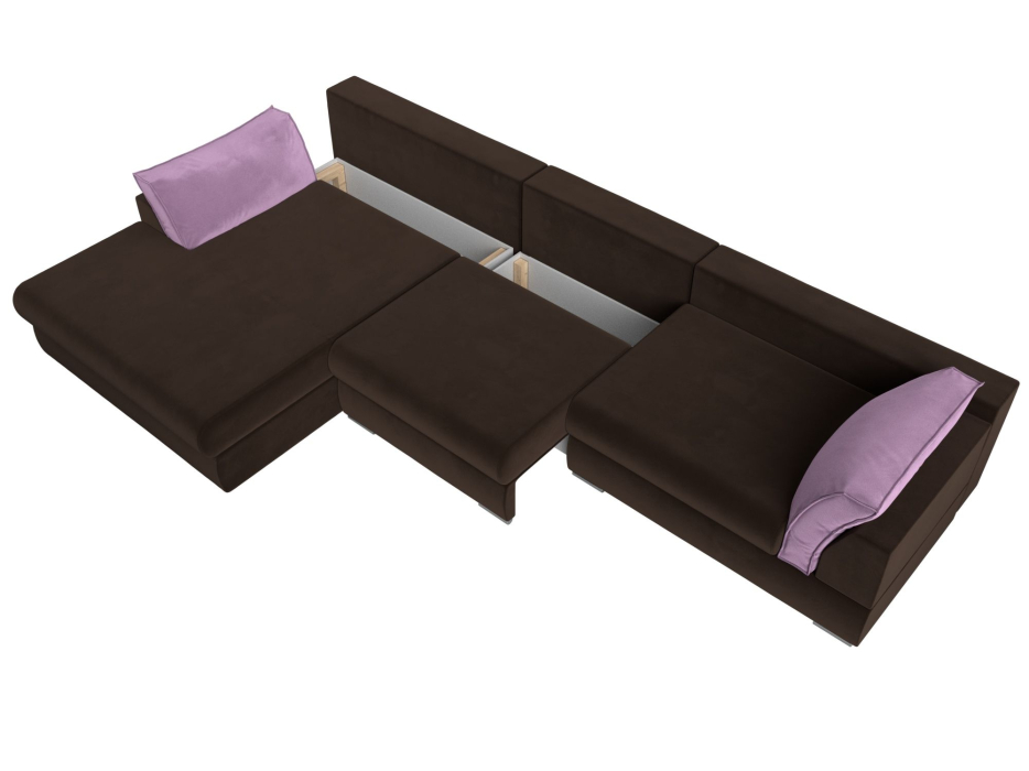 Диваны угловые в гостиную, Угловой диван Пекин Long угол левый, НПБ, микровельвет