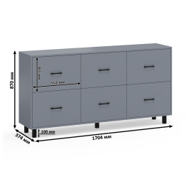 Большой комод с шестью ящиками РВК 127-1704