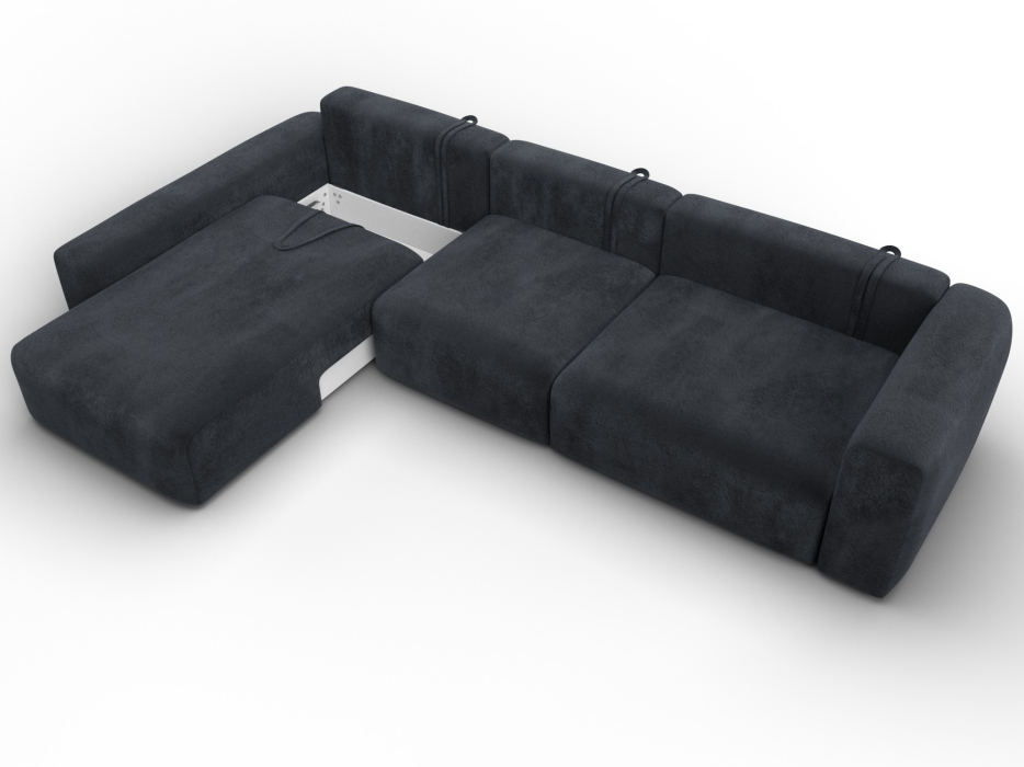 Диваны угловые в гостиную, Диван угловой Лига-066 НПБ Лонг угол левый, велюр TOWER