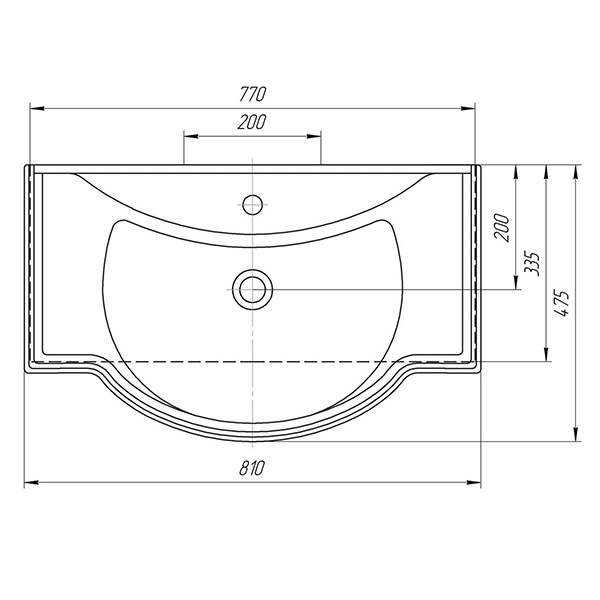 Раковины для ванных комнат, Умывальник Классик-80 меб с/отв.(Kirovit)