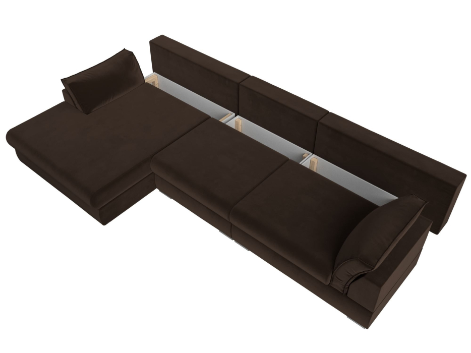 Диваны угловые в гостиную, Угловой диван Пекин Long угол левый, НПБ, микровельвет