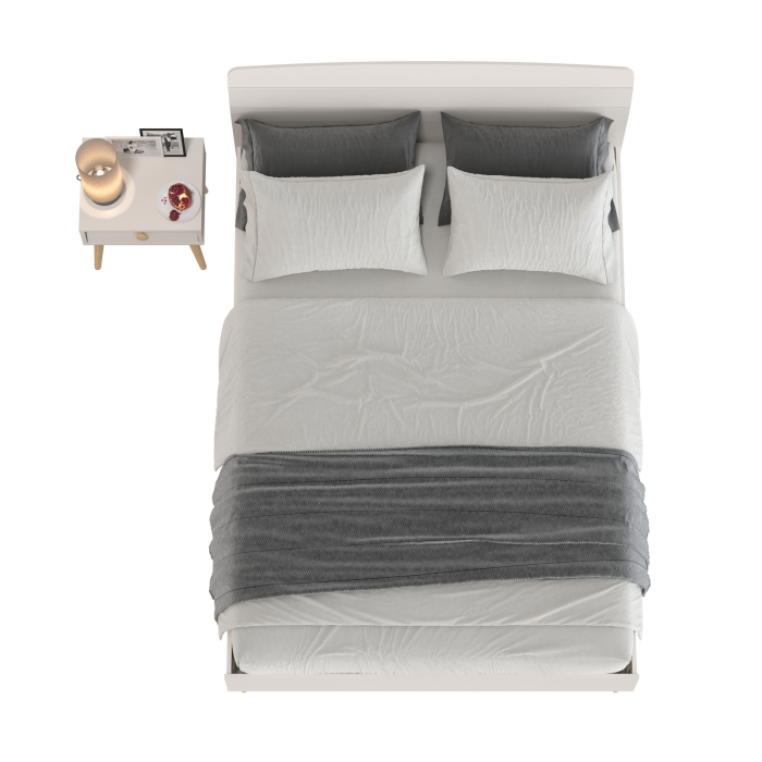 Спальные гарнитуры, Прикроватная тумбочка Афина с кроватью со спальным местом на 1400