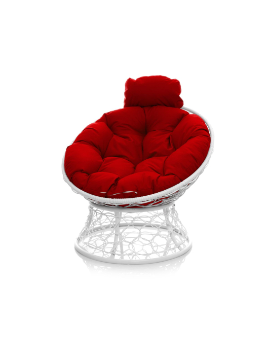 Кресла, Кресло ПАПАСАН мини с ротангом белое