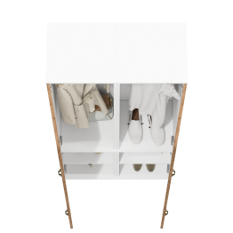 Два пенала Лидер-8 с выдвижной штангой для верхней одежды и полкой