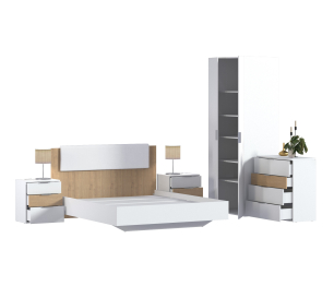 Мальта Спальня (шкаф, кровать, 2 тумбы, комод)