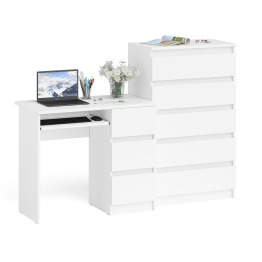Высокий комод Мори на 700 5 ящиков и компьютерный стол Мори МС-6 тумба справа