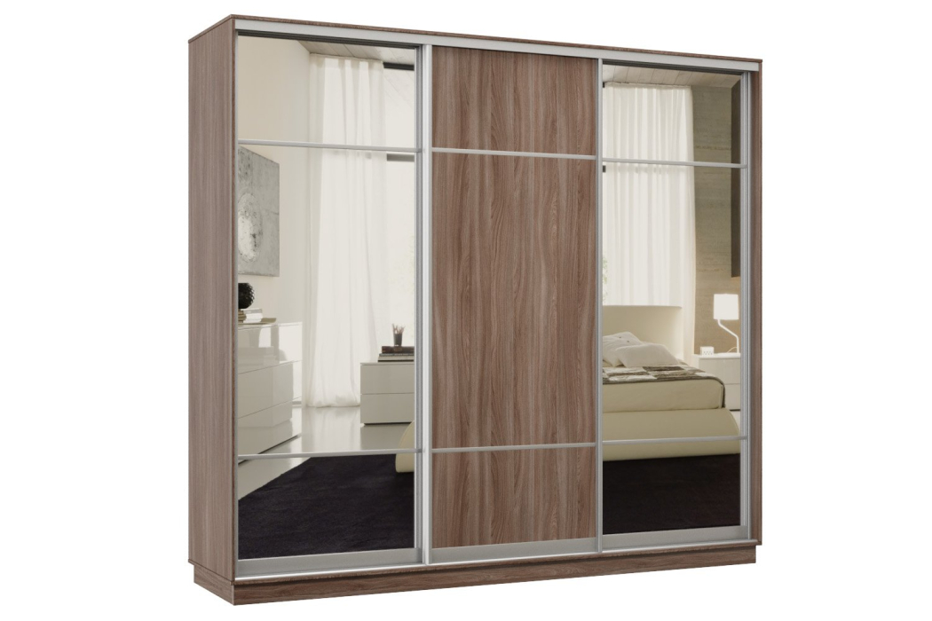 Шкафы-купе 3-х дверные, Шкаф-купе Премьер Лайт 63 (11;08;11) трехдверный