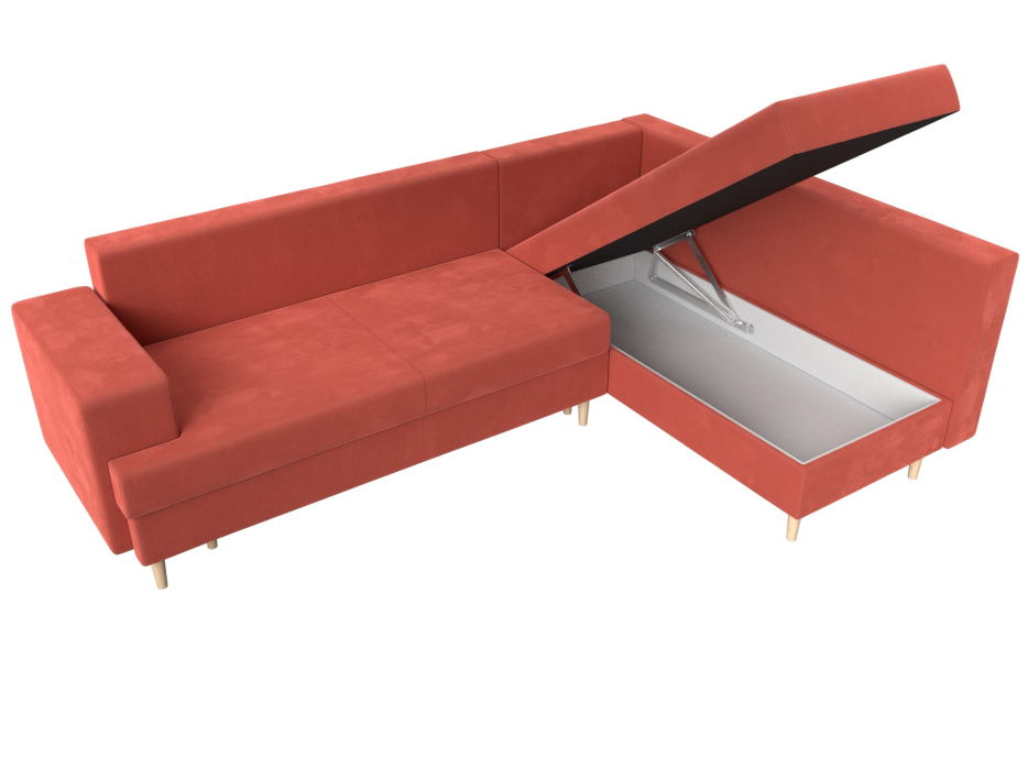 Диваны угловые в гостиную, Диван угловой Сильвана правый угол, микровельвет