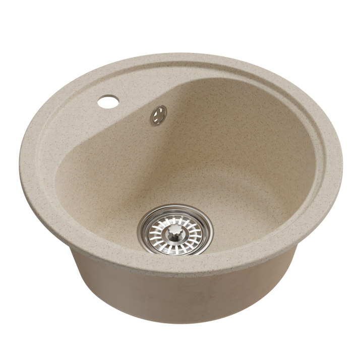 Кухонные мойки, Мойкa ML-GM10 круглая, 440мм (глуб. чаши 180) NEW*