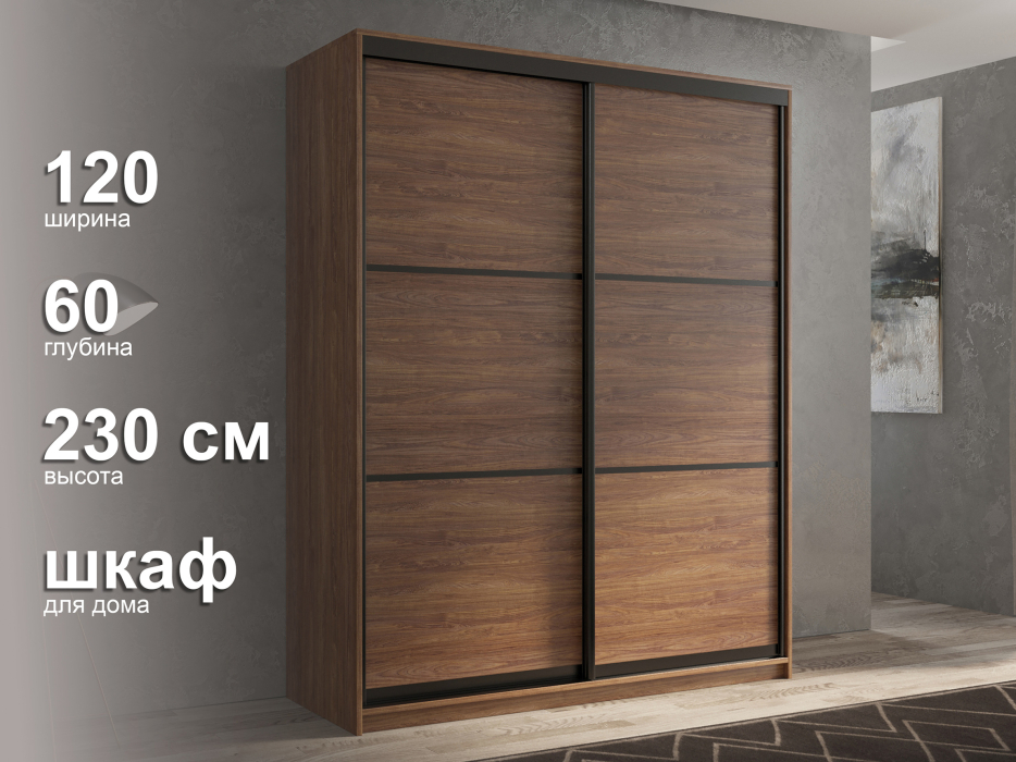 Шкафы-купе 2-х дверные, Шкаф-купе 2х дверный Кааппи 4 120х60