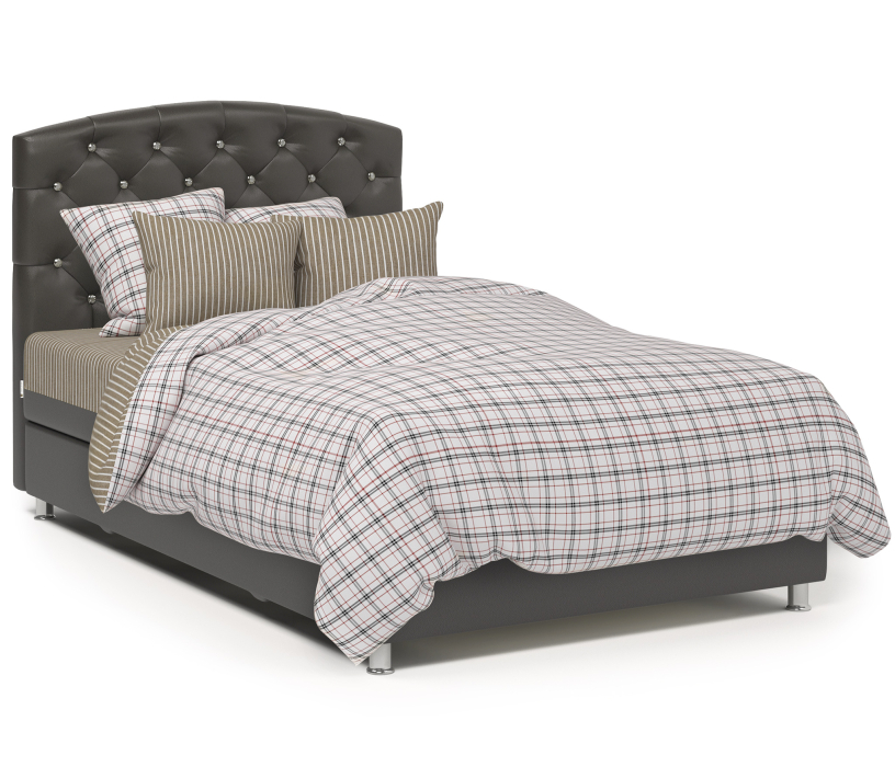 Мягкая кровать, Кровать тахта Премиум Люкс 140 с подъемным механизмом, рогожка / экокожа