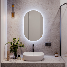 Овальное зеркало 80x50 см. GENGLASS Nolvis NF LED S