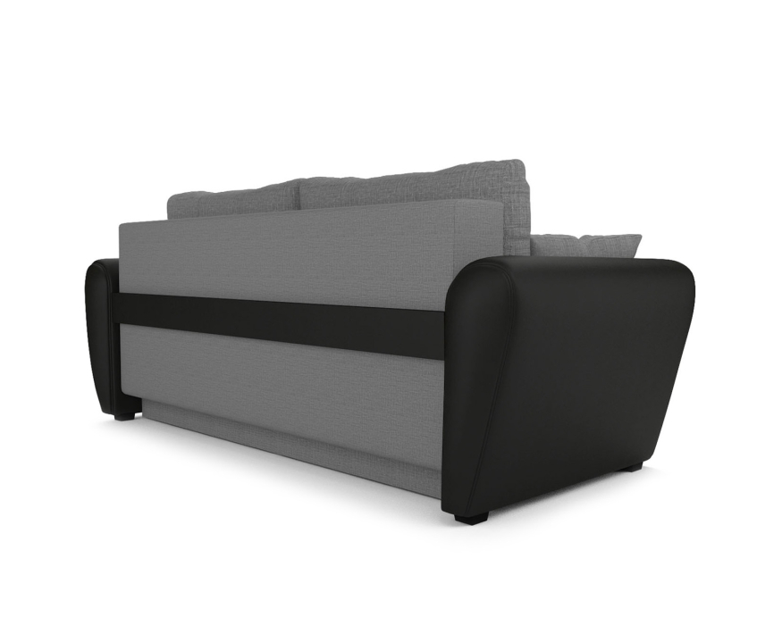 Диваны с ящиком для белья, Диван прямой еврокнижка Амстердам (Рогожка серая)