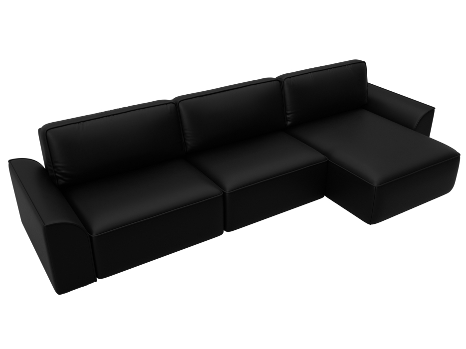 Диваны угловые в гостиную, Диван угловой Лига-048 НПБ лонг, экокожа GRIFON