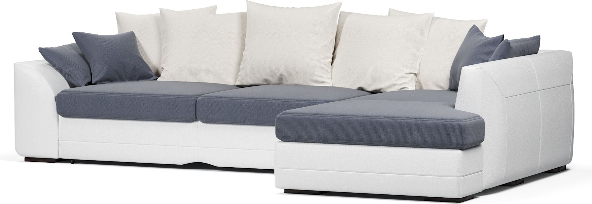 Диваны угловые в гостиную, Диван-кровать угловой Калифорния дельфин,велюр + экокожа