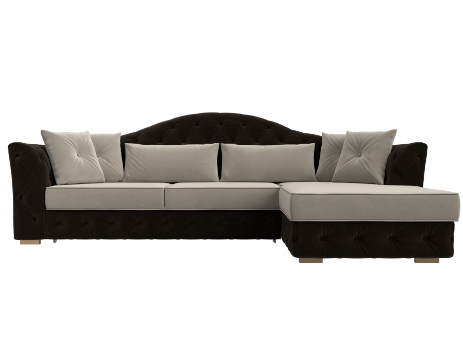 Диваны угловые в гостиную, Диван угловой Артис правый угол, микровельвет