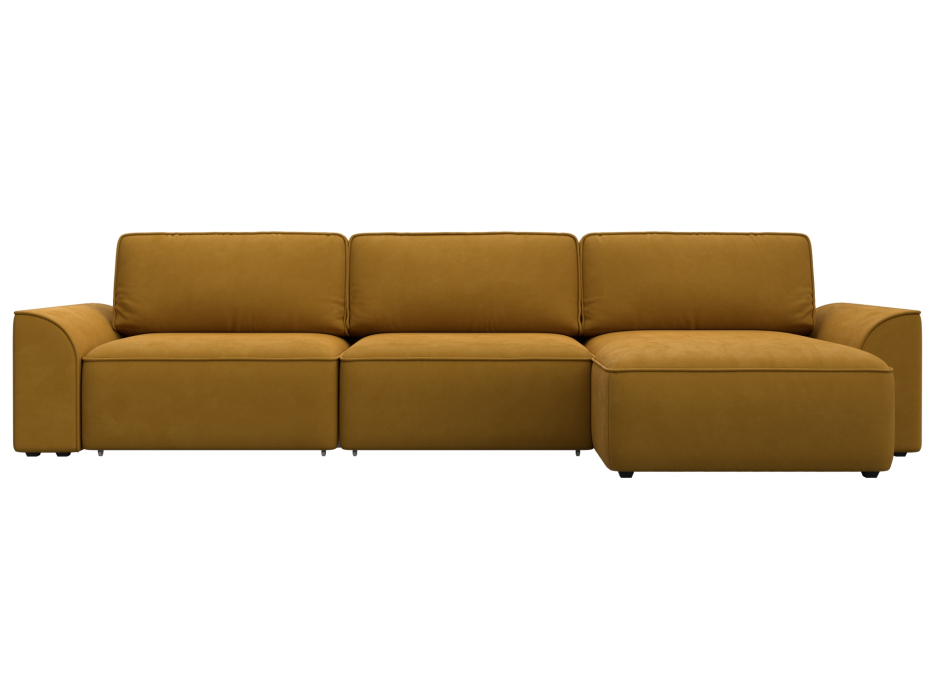 Диваны угловые в гостиную, Диван угловой Лига-048 НПБ лонг, велюр BRUT