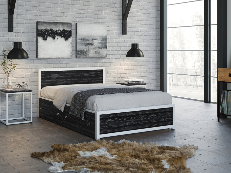 Кровати 120 см, Кровать Титан Лофт 120 белый