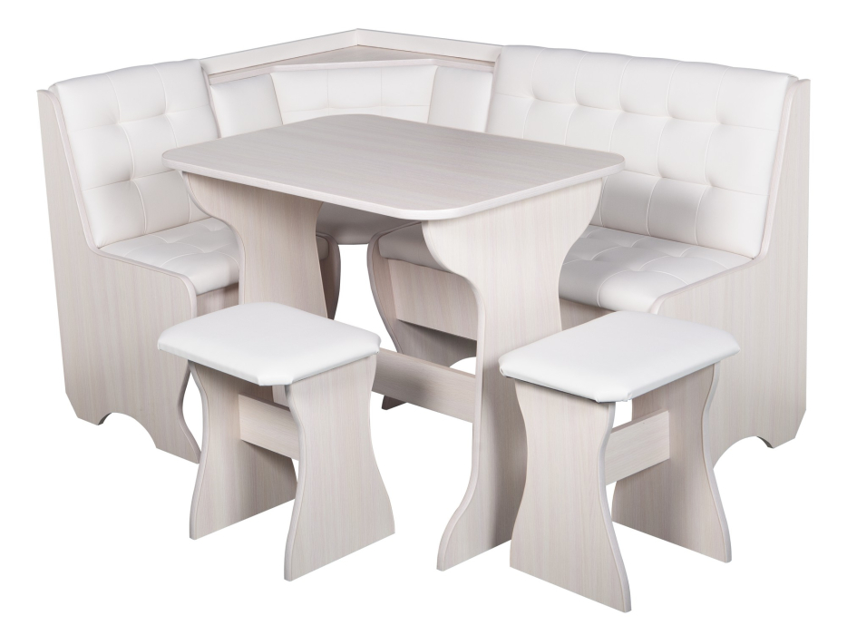 Кухонные уголки, Кухонный уголок Стиль 1Л (со столом СТ4) Дуб млечный / экокожа