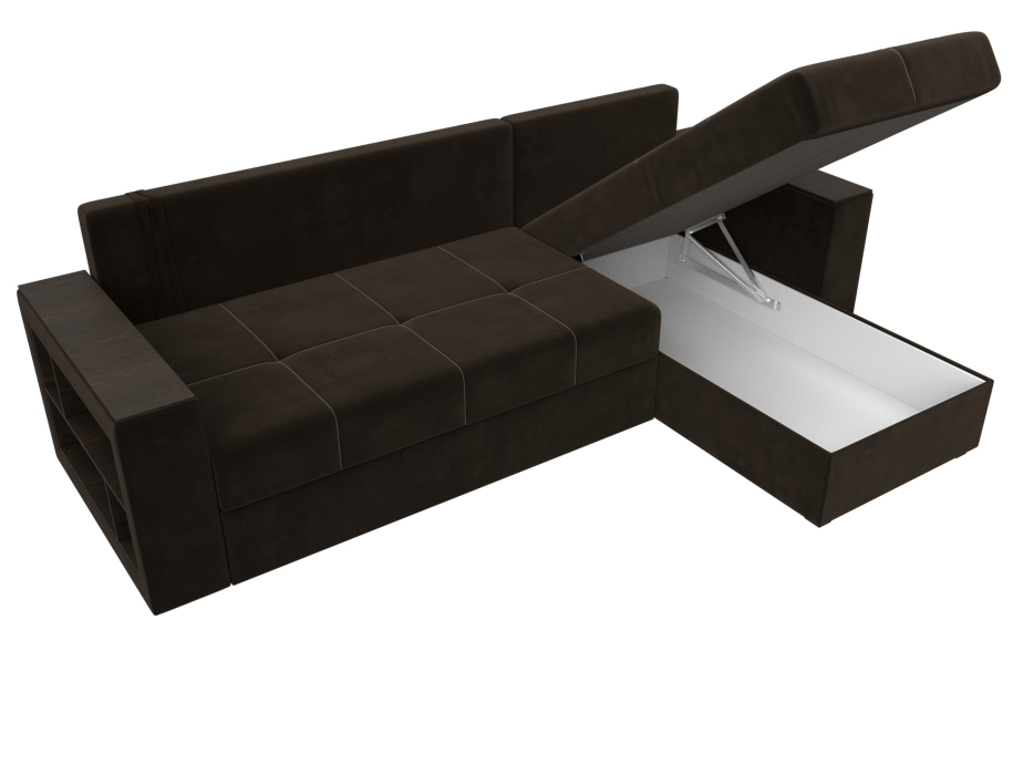 Диваны угловые в гостиную, Диван угловой Дубай Лайт угол универсальный, микровельвет