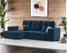 Диваны угловые в гостиную, Диван угловой Монреаль Левый угол (Велюр)