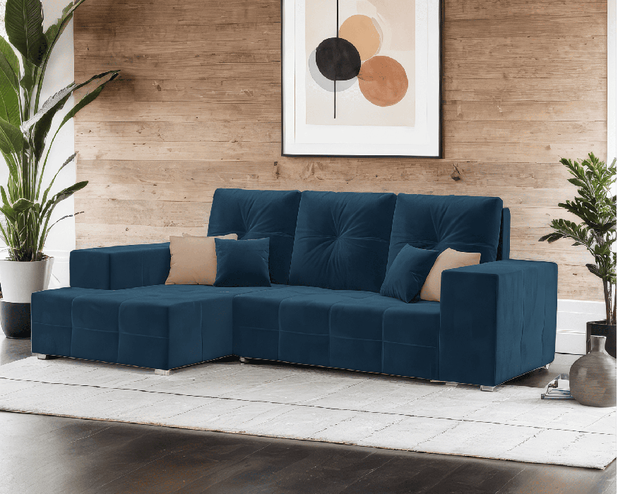 Диваны угловые в гостиную, Диван угловой Монреаль Левый угол (Велюр)