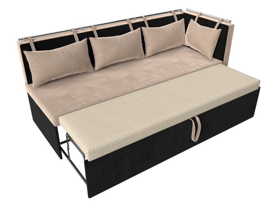 Диваны угловые кухонные, Кухонный диван Метро с углом справа, велюр