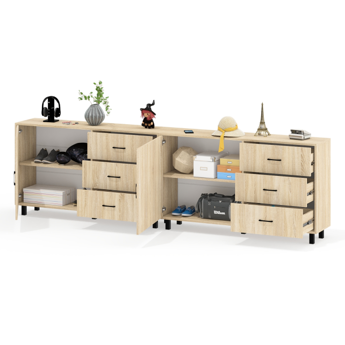 Комоды, Тумба-комод с двумя дверками и шестью ящиками 122-1504