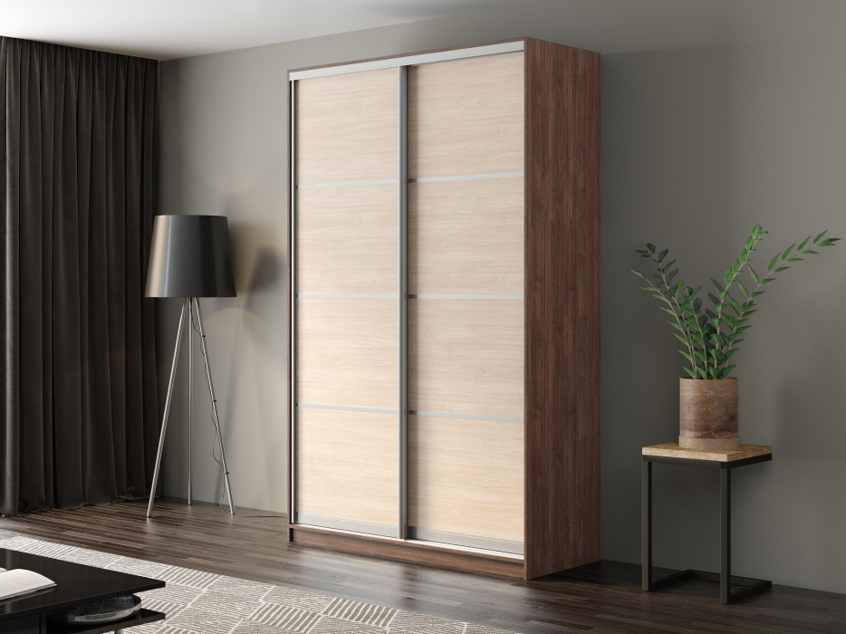 Шкафы-купе, Шкаф-купе Айсберг 160 ШАМОНИ ТЕМНЫЙ (шамони светлый/глухой)