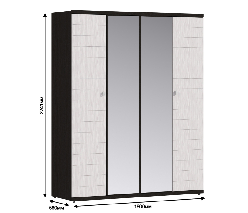 В спальню, Шкаф 4-х дверный Гретта СБ-207