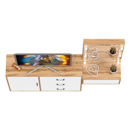 Комод с дверками и ящиками 122-1204 и косметический столик навесной с подсветкой