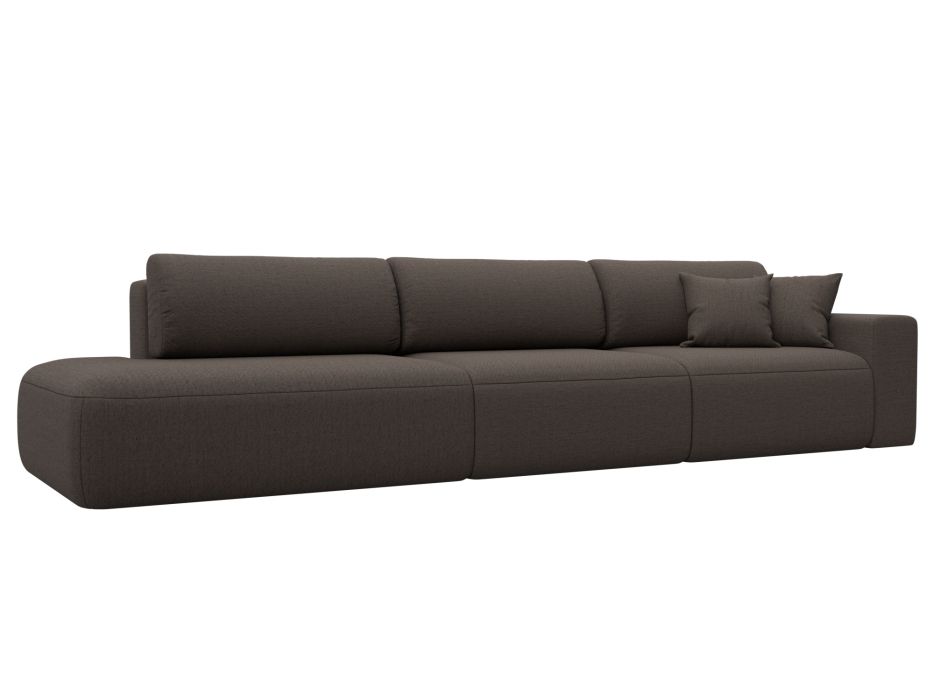 Диваны еврокнижки, Диван прямой Лига-036 НПБ Модерн Лонг подлокотник справа, рогожка Амур