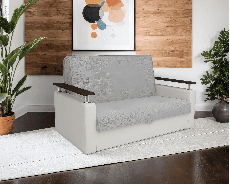 Диваны кровати со спальным местом, Диван прямой аккордеон Шарк 120 см (Рогожка + экокожа)