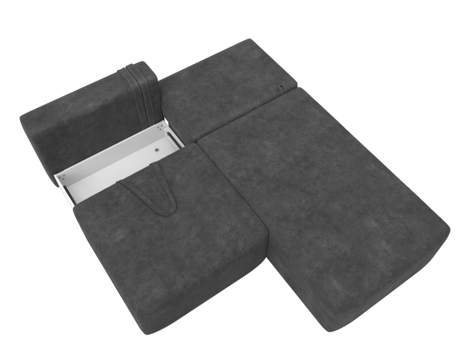 Диваны угловые в гостиную, Диван угловой модульный Лига-060 НПБ угол универсальный, велюр BRUT