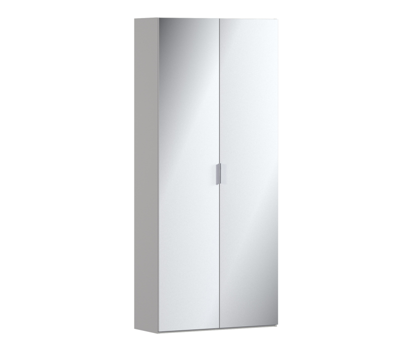 Мебель в современном стиле, Шкаф 2 дверный Милан СБ-3257 Серый с зеркальным фасадом