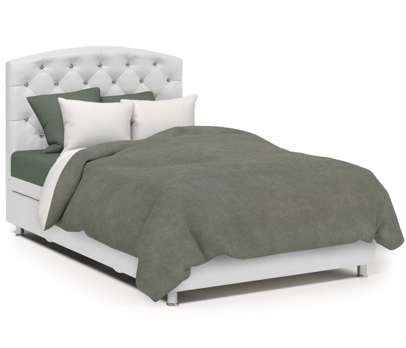 Мягкая кровать, Кровать тахта Премиум Люкс 140 с подъемным механизмом, рогожка / экокожа