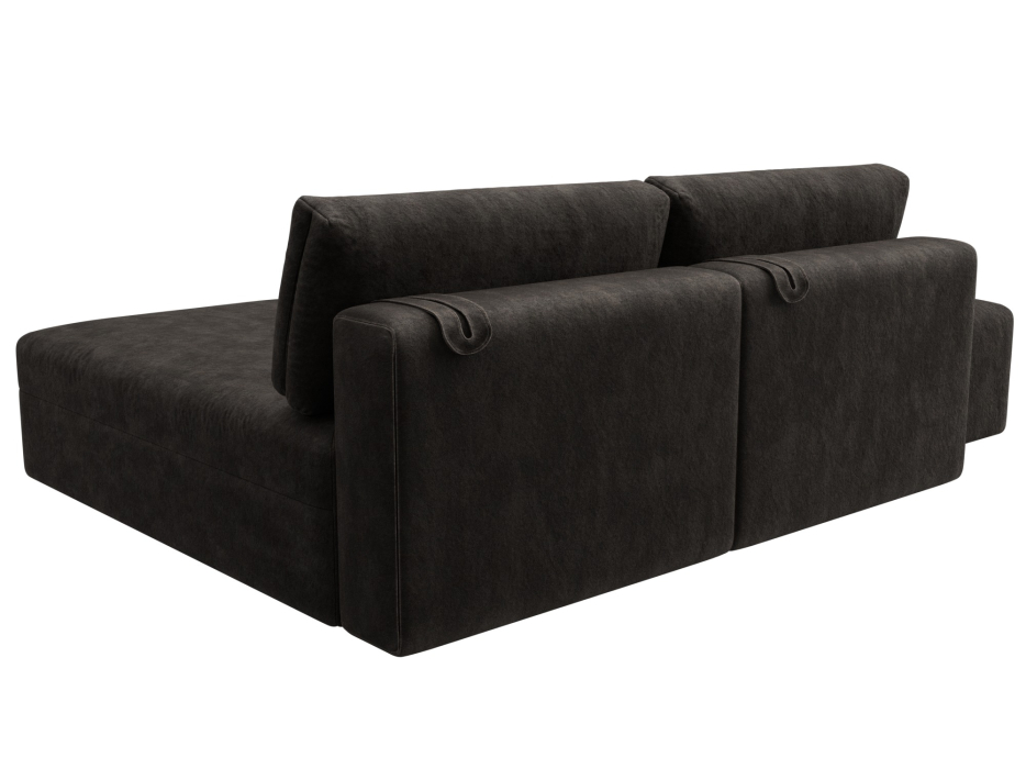 Диваны угловые в гостиную, Диван угловой модульный с пуфом Лига-060 НПБ угол универсальный, велюр BRUT