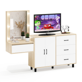 Стол косметический навесной с подсветкой и тумба-комод 123-1204.