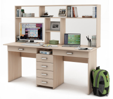 Прямые, Письменный стол Лайт-11Я с надстройкой