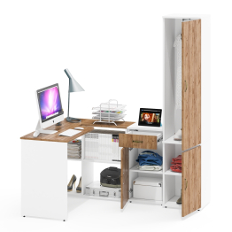 Стол-трансформер Лидер-8 с тумбой с ящиком и дверкой и пенал МД 21Б