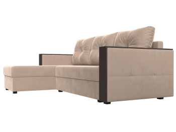 Угловой диван Валенсия Лайт левый угол, велюр