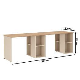 Набор для работы и учёбы из двух столов письменных Лайт 12.163 и двух серых кресел