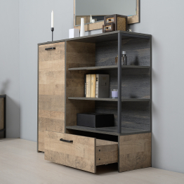 Стенка в гостиную с подсветкой в стиле лофт Трувор № 53