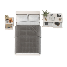 Кровать Афина 1200 с прикроватной тумбочкой и столом с ящиками