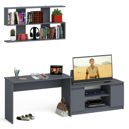 Широкая тумба Мори 1200 с письменным столом 1200.1 и полкой 